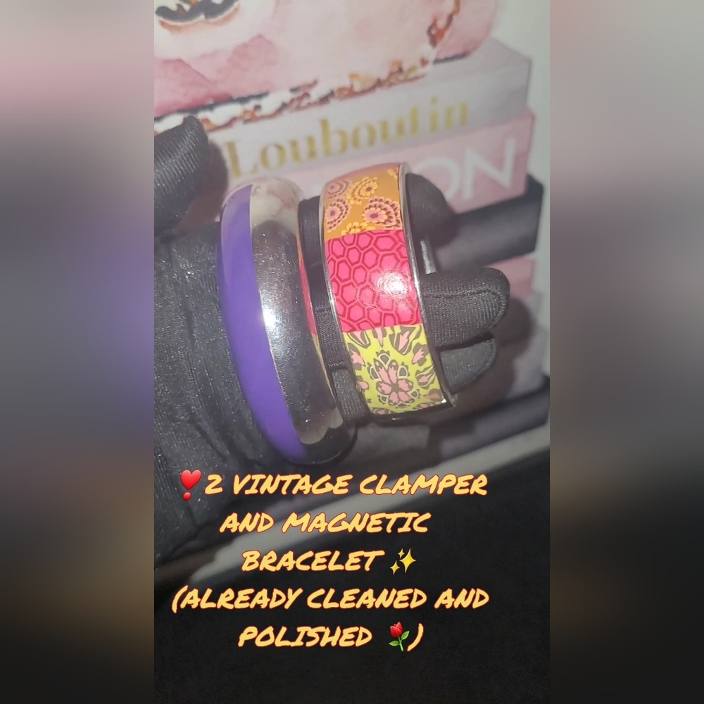 2 VINTAGE CLAMPER AND  MAGNETIC BRACELET ✨️(ALREADY CLEANED AND POLISHED ⚘️) - Picture 5 of 8